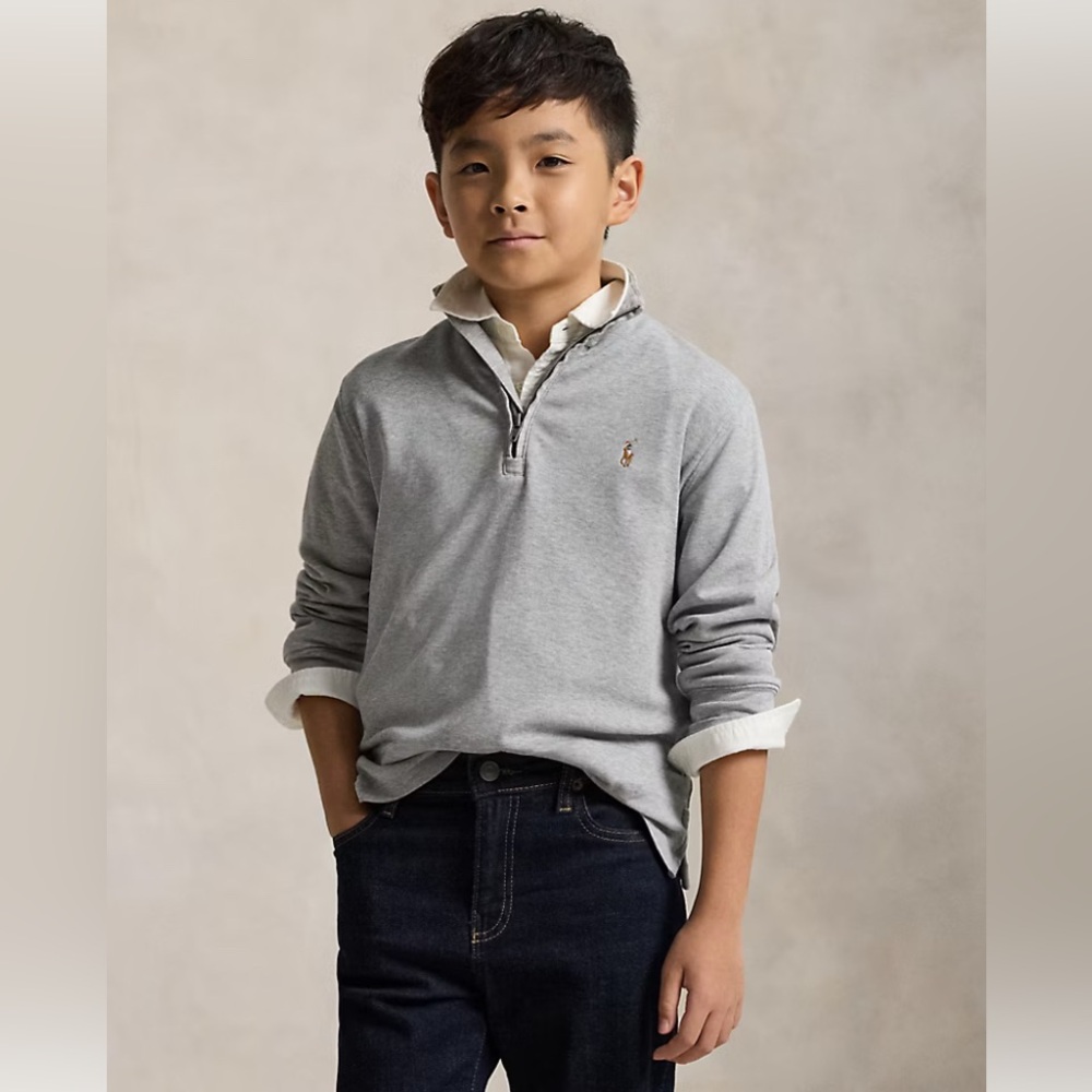 Polo by Ralph Lauren Heather Gray Quarter Zip Pullover